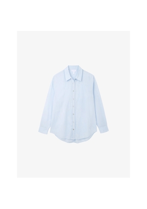 Womens The White Company Long-Sleeved Voile-Texture Cotton Shirt