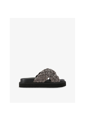 Womens KG Kurt Geiger Repose Crossover-Strap Diamante-Embellished Sliders