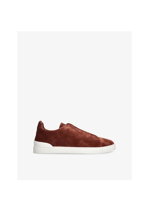 Mens Zegna Triple-Stitch Suede Low-Top Trainers