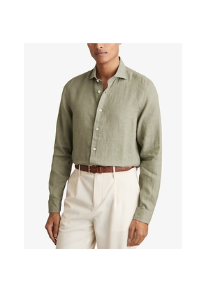 Mens Reiss Ruban Classic Collar Linen Shirt