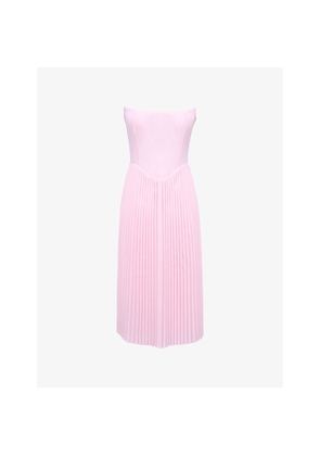 Womens House of CB Marci Pleated Woven Midi Corset Dress