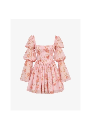 Womens House of CB Sancia Floral-Print Chiffon Mini Dress