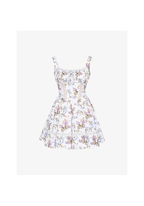 Womens House of CB Kimmie Printed Cotton Mini Dress