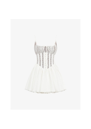 Womens House of CB Rosaria Corset Stretch-Cotton Mini Dress