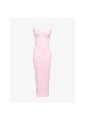 Womens House of CB Romy Mesh Bodycon Stretch-Woven Maxi Dress