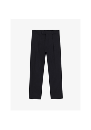Mens Beckham x Boss Tailored Straight-Leg Stretch-Cotton Trousers