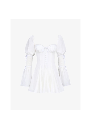 Womens House of CB Ellerie Corset-Bodice Stretch-Cotton Mini Dress