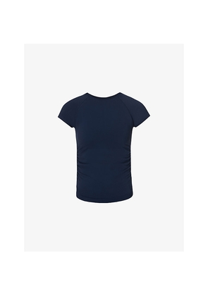 Womens Sweaty Betty Athlete Seamless Ruched Stretch-Woven T-Shirt