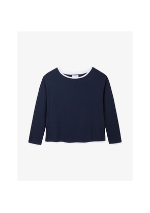 Womens The White Company Double-Layer Relaxed-Fit Cotton Top