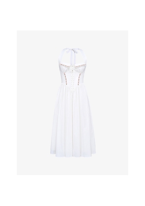 Womens House of CB Emilia Halter-Neck Cotton Midi Dress