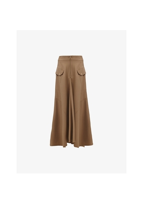 Womens Leem Cargo Woven Maxi Skirt