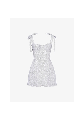 Womens House of CB Ariella Polka-Dot Chiffon Mini Dress