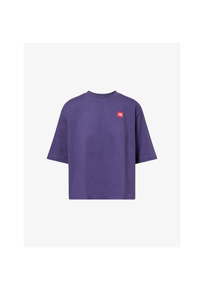 Womens The North Face Cropped Brand-Patch Cotton-Jersey T-Shirt