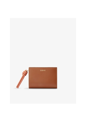 Womens Loewe Knot Compact Leather Wallet