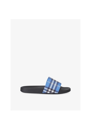 Mens Burberry Furley Check Rubber Sliders
