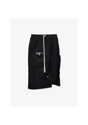 Womens Rick Owens Dracca Asymmetric Wool Midi Skirt