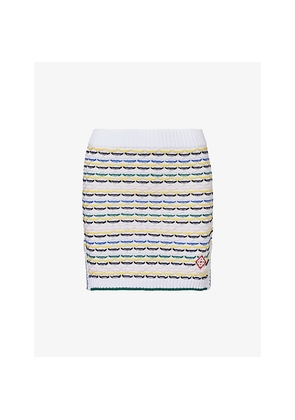 Womens Casablanca Tuck Stitch Cotton-Knit Mini Skirt