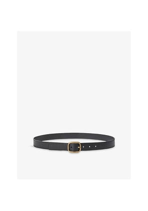 Womens Loewe Rounded-Buckle Leather Belt