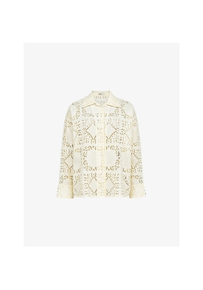 Womens House of CB Samah Broderie Anglaise Cotton Shirt