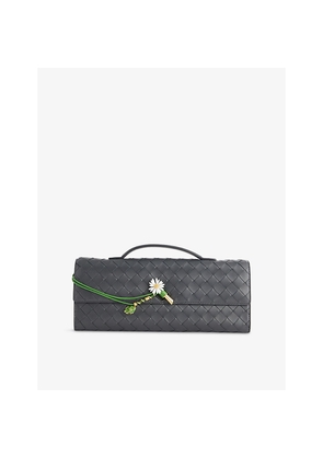 Womens Bottega Veneta Andiamo Flower Leather Clutch Bag