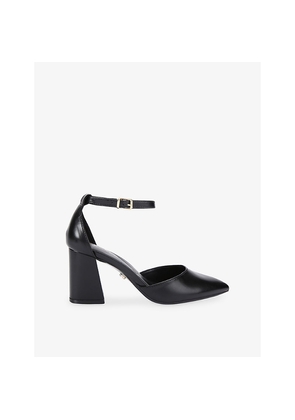 Womens Carvela Refined Wide-Fit Heeled Faux-Leather Courts