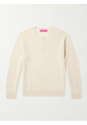 The Elder Statesman - Waffle-Knit Cashmere Henley Sweater - Men - Neutrals - S