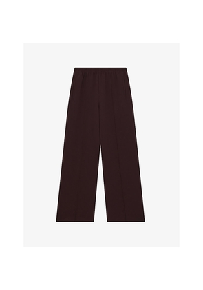 Womens Reiss Robyn Elasticated-Waist Wide-Leg Stretch-Woven Trousers