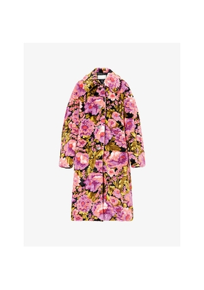 Womens Dries Van Noten Rendas Long Teddy Woven Coat
