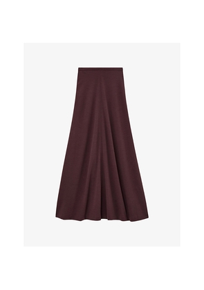 Womens Joseph Flared Knitted Jersey Maxi Skirt