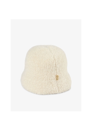 Womens Sandro Logo Wool and Cashmere-Blend Bucket Hat
