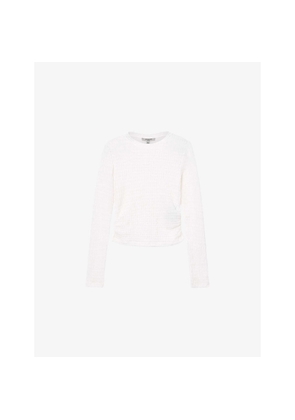 Womens Allsaints West Ruched Long-Sleeve Stretch-Cotton Top