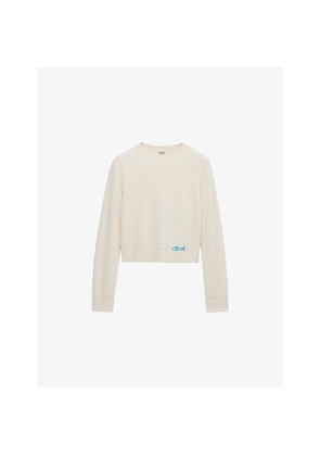 Womens Loewe Logo-Embroidered Long-Sleeves Wool Knitted Jumper