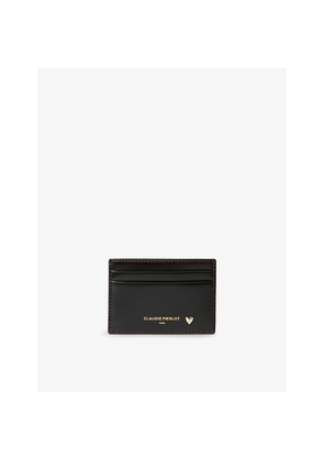 Womens Claudie Pierlot Heart-Embellished Branded Leather Card Holder