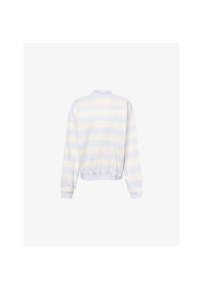 Womens Sisters & Seekers Striped Oversized Cotton-Blend Sweatshirt