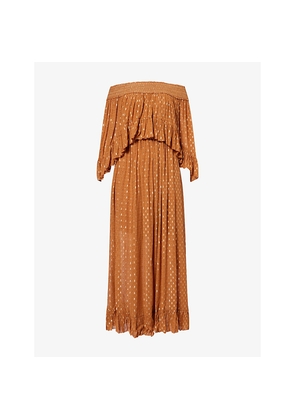 Womens Zimmermann Daylight Off-Shoulder Woven Maxi Dress