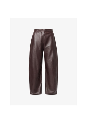 Womens Alaia Barrel Leather Trousers