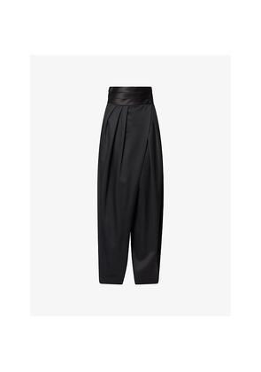 Womens Alaia Tux Round Tailored Wool Trousers