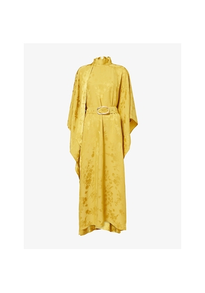 Womens Taller Marmo La Luna Floral Jacquard Woven Kaftan