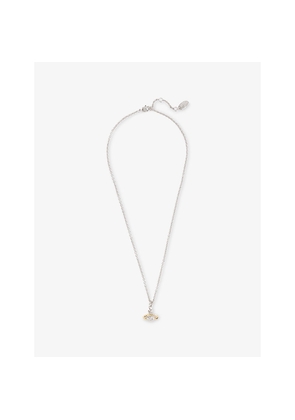 Womens Vivienne Westwood Jewellery Mayfair Small Orb Rhodium-Plated Brass and Crystal Pendant Necklace