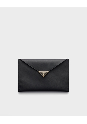 Saffiano leather envelope clutch