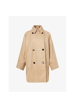 Womens Weekend Max Mara Double-Breasted Quilted-Back Cotton-Garbadine Coat