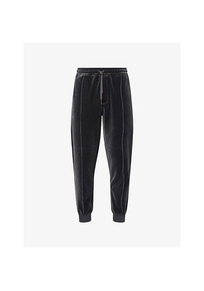 Mens Tom Ford Velour Tapered-Leg Stretch-Cotton Blend Jogging Bottoms