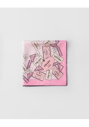 Printed silk twill scarf 55x55