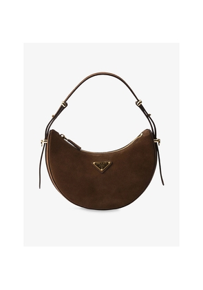 Womens Prada Arque Mini Suede Shoulder Bag