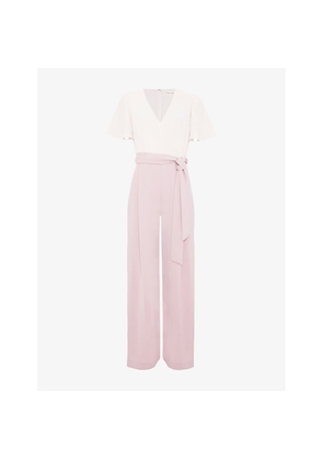 Womens Phase Eight Petite Kallie V-Neck Woven Jumpsuit