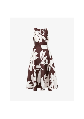 Womens Phase Eight Delicia Floral-Print Woven Midi Dress