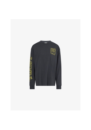 Womens Damson Madder The Reader Long-Sleeve Cotton-Jersey T-Shirt