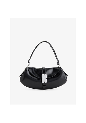 Womens Ganni Kat Baguette Leather Shoulder Bag