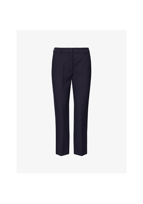 Womens Weekend Max Mara High-Rise Cigarette-Leg Double-Faced Canvas Trousers
