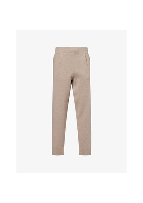 Mens Dunhill Pleated Tapered-Leg Cotton and Cashmere Jogging Bottoms